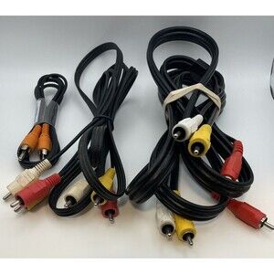 Lot Of Male Cables  6’ Red Yellow White Heavy, Light 5’ RYW & Single Orange